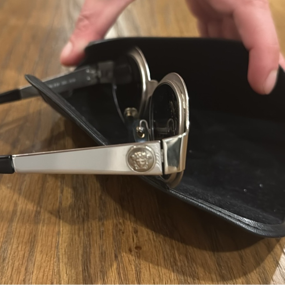 Versace Metallic Sunglasses with Black Details